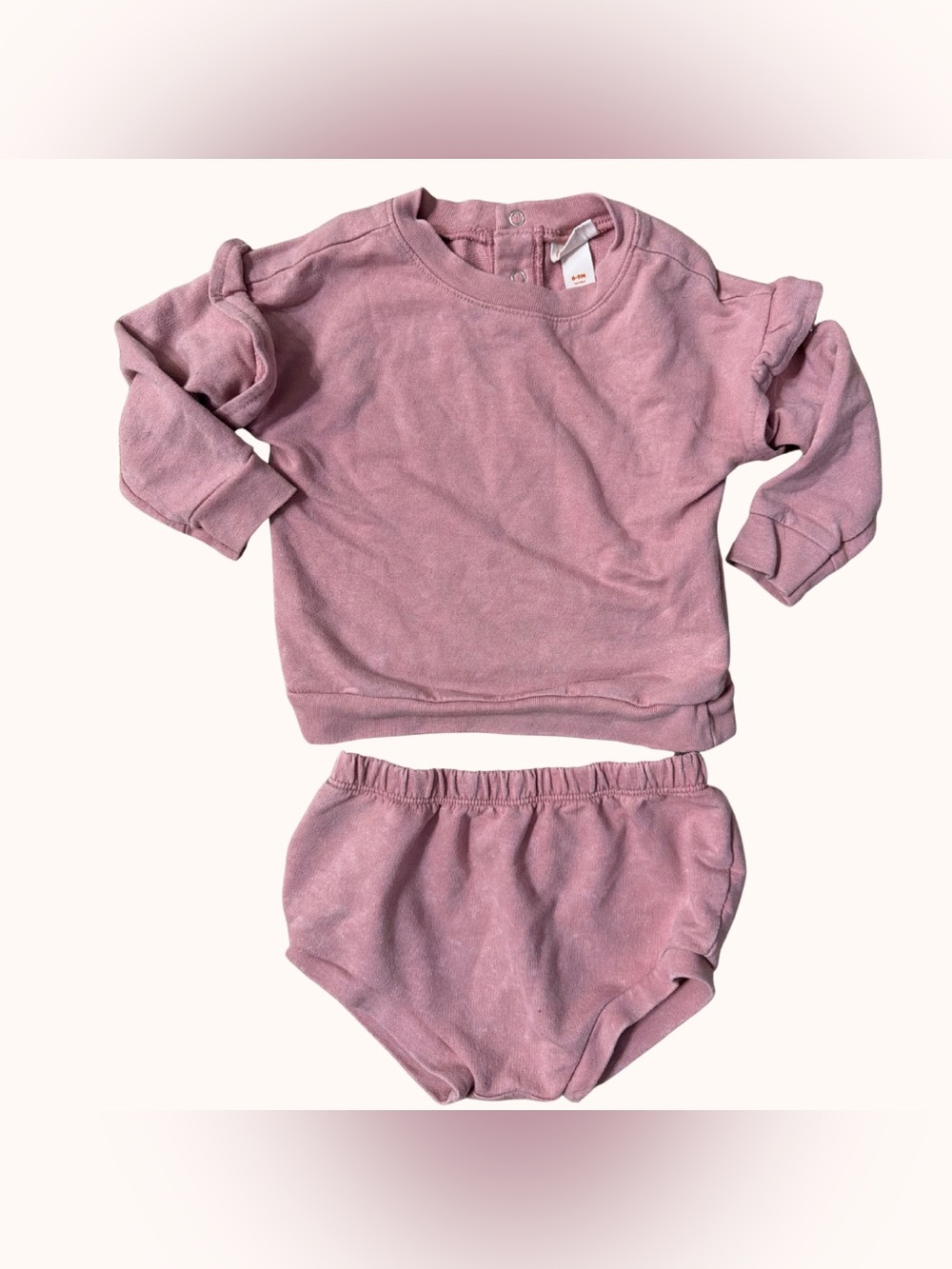 Cat & Jack Mauve Pink Long Sleeve Top & Bloomer Pajama Set